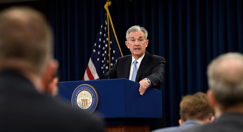 Federal Reserve Chair Jerome Powell speaks during a news conference in Washington, Wednesday, March 20, 2019.AP Photo/Susan Walsh