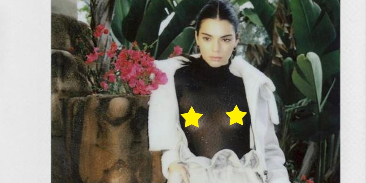 Kendall Jenner bez biustonosza