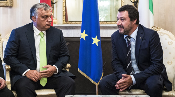 Orbán Viktor kormányfő (balra) és Matteo Salvini olasz kormányfő-helyettes már tárgyalt korábban egy új Európáról /Fotó: MTI