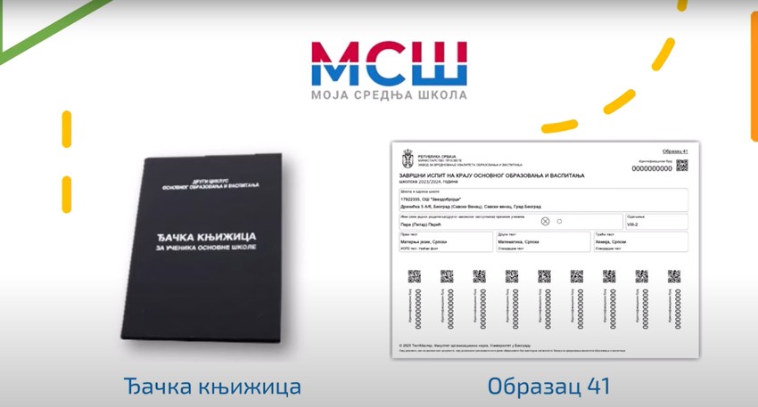 Đačka knjižica i Obrazac 41
