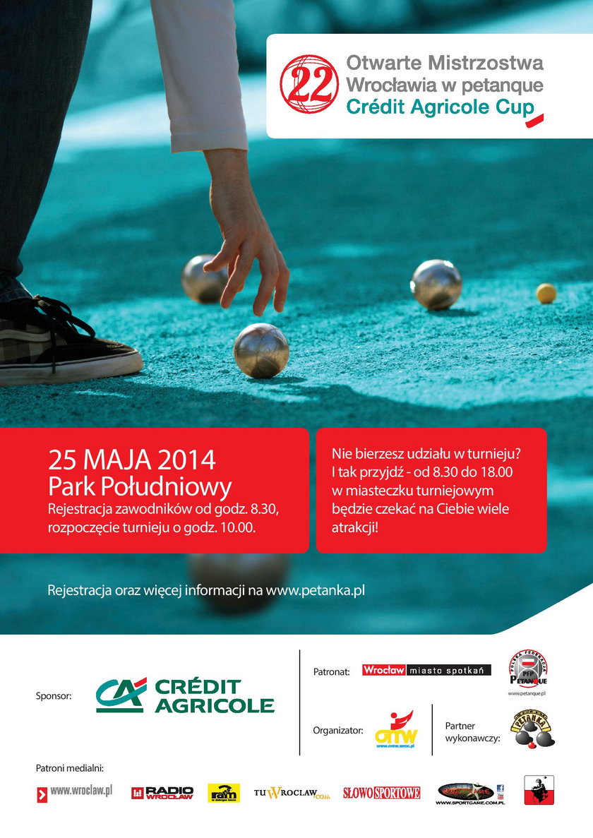 Plakat 22 mistrzostw gry w petanque we Wrocławiu