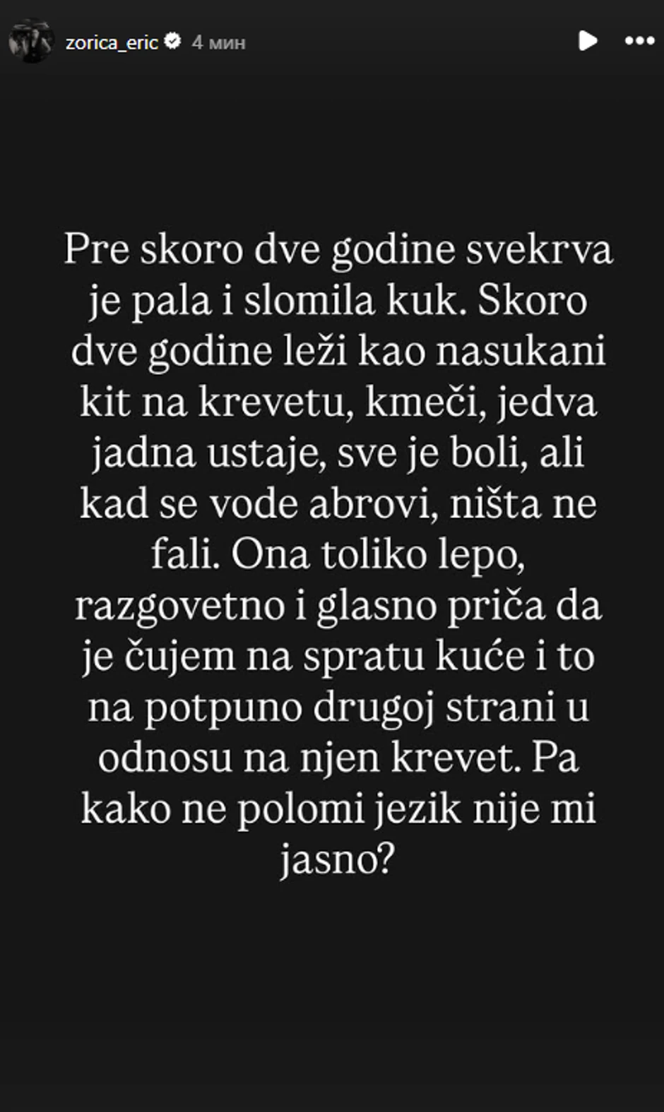 Šok objava Zorice Erić