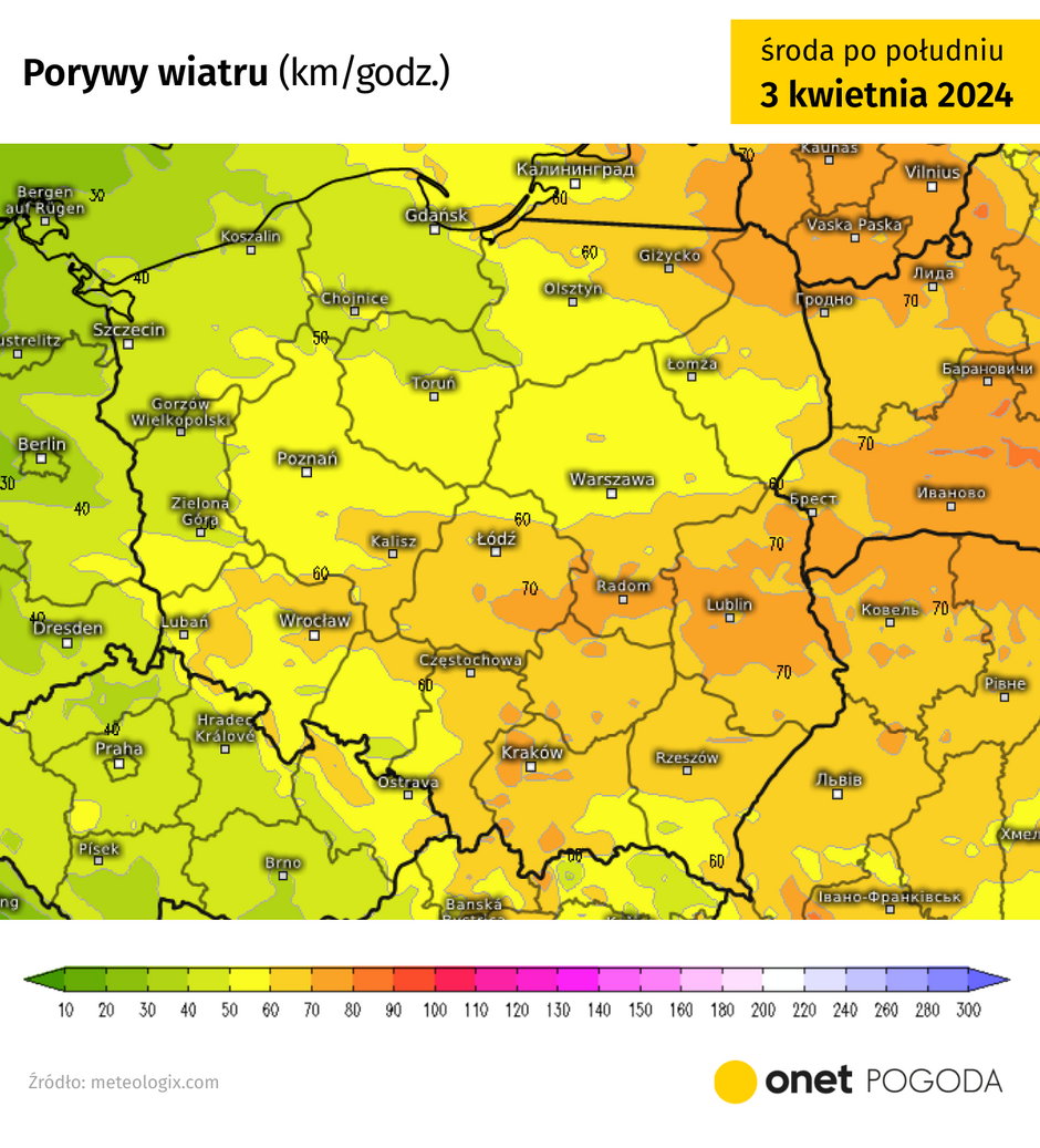 Wiatr nie da Polsce spokoju również w środę