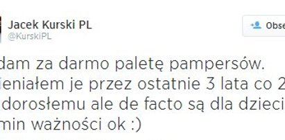 Kurski handluje na Twitterze pampersami...Ziobry?