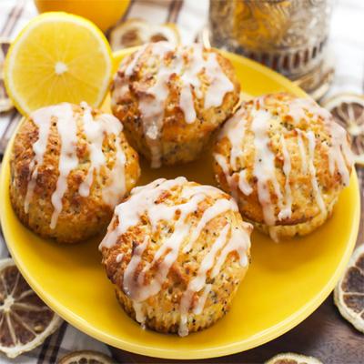 Mákos-citromos muffin citromos cukormázzal