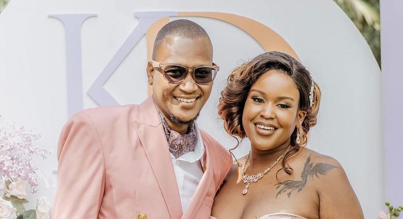 An image of Kamene Goro and DJ Bonez during their wedding in April 2023