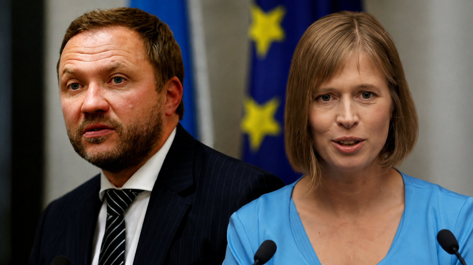 Bývalá estónska prezidentka Kersti Kaljulaid a súčasný minister zahraničných vecí Margus Tsahkna