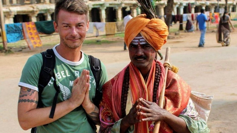 Damian w czasie jednej z podróży do Indii. Zdjęcia: archiwum prywatne Damiana Puru