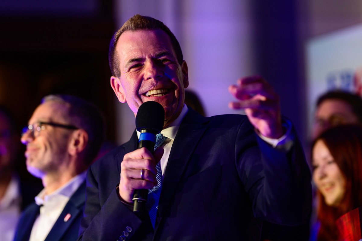 Harald Vilimsky, lider skrajnie prawicowej austriackiej FPOe