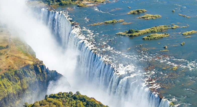 Zimbabwe's Victoria falls aerial view