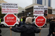 protest przeciwnika aborcji