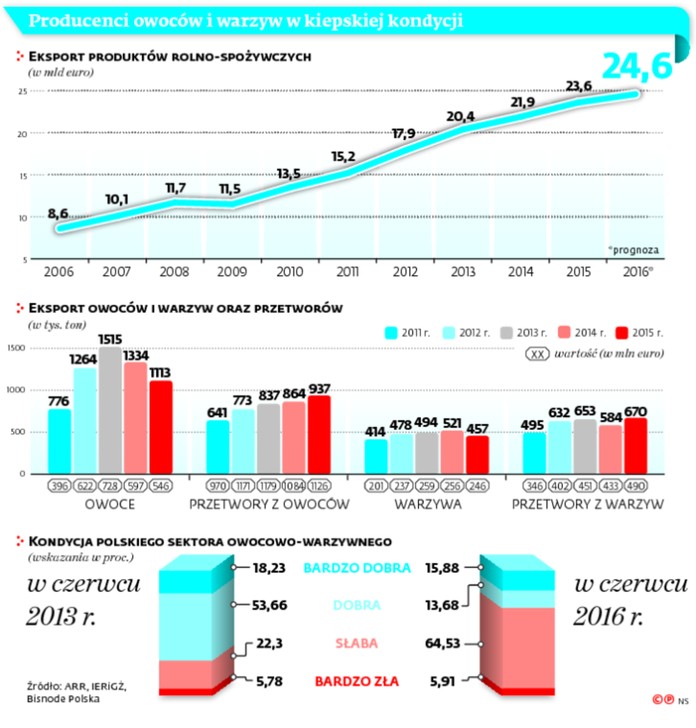 Producenci owoców i warzyw w kieskiej kondycji