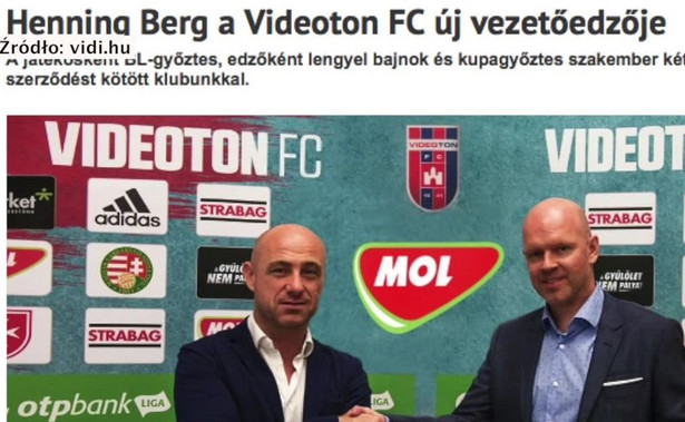 Były trener Legii ma nową pracę. Berg poprowadzi Videoton