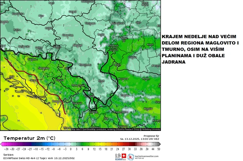 Tmurno i maglovito krajem nedelje