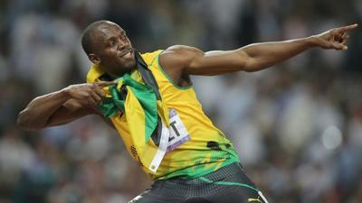 Usain Bolt robiący błyskawicę
