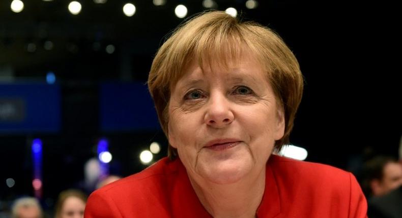 German Chancellor Angela Merkel pictured during the conservative Christian Democratic Union (CDU) party's congress in Essen, western Germany, on December 6, 2016