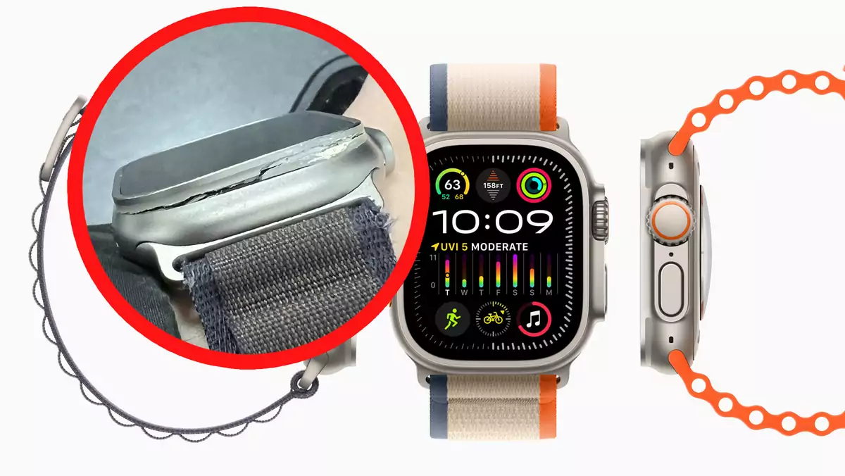 Zniszczony Apple Watch Ultra 2