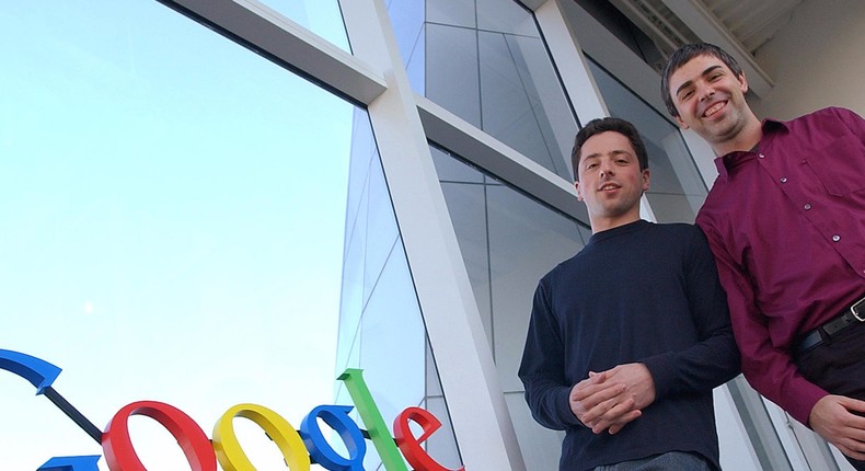 Google cofounders Sergey Brin, left, and Larry Page.