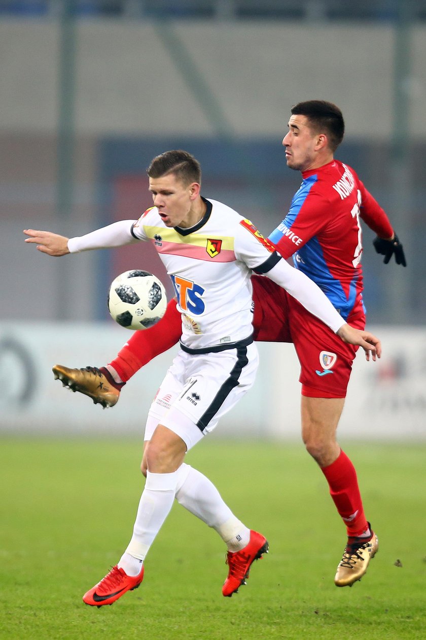 Pilka nozna. Ekstraklasa. Piast Gliwice - Jagiellonia Bialystok. 12.02.2018