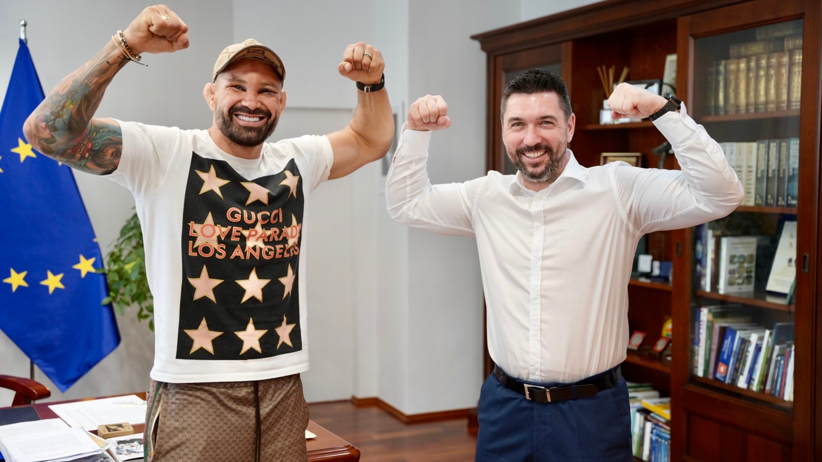 Bojovník Attila Végh a minister pôdohospodárstva Richard Takáč