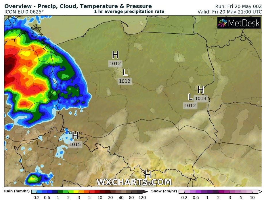 Wieczorem do zachodniej Polski wkroczy główna fala silnych burz