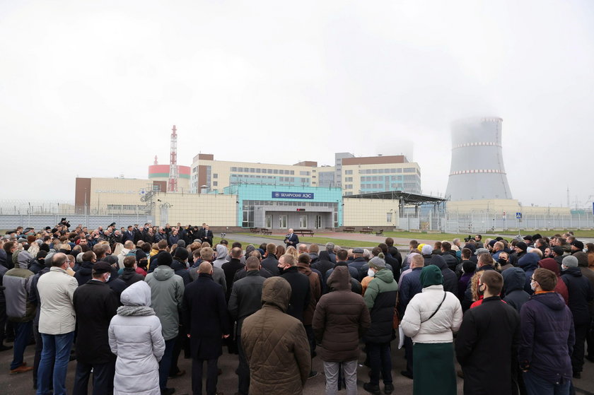 Belarusian President Lukashenko visits a nuclear power plant near Astravets