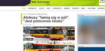 Złamał się autobus w Warszawie