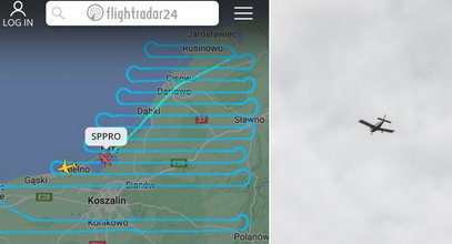 Niepokojąca trasa samolotu nad Koszalinem. Wyjaśniono, o co chodziło