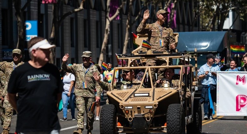 The Trump administration is removing photos and articles about US troops participating in celebrations of diversity from Black History Month to the Pride Parade, seen here in 2022.US Air National Guard photo by Staff Sgt. Crystal Housman