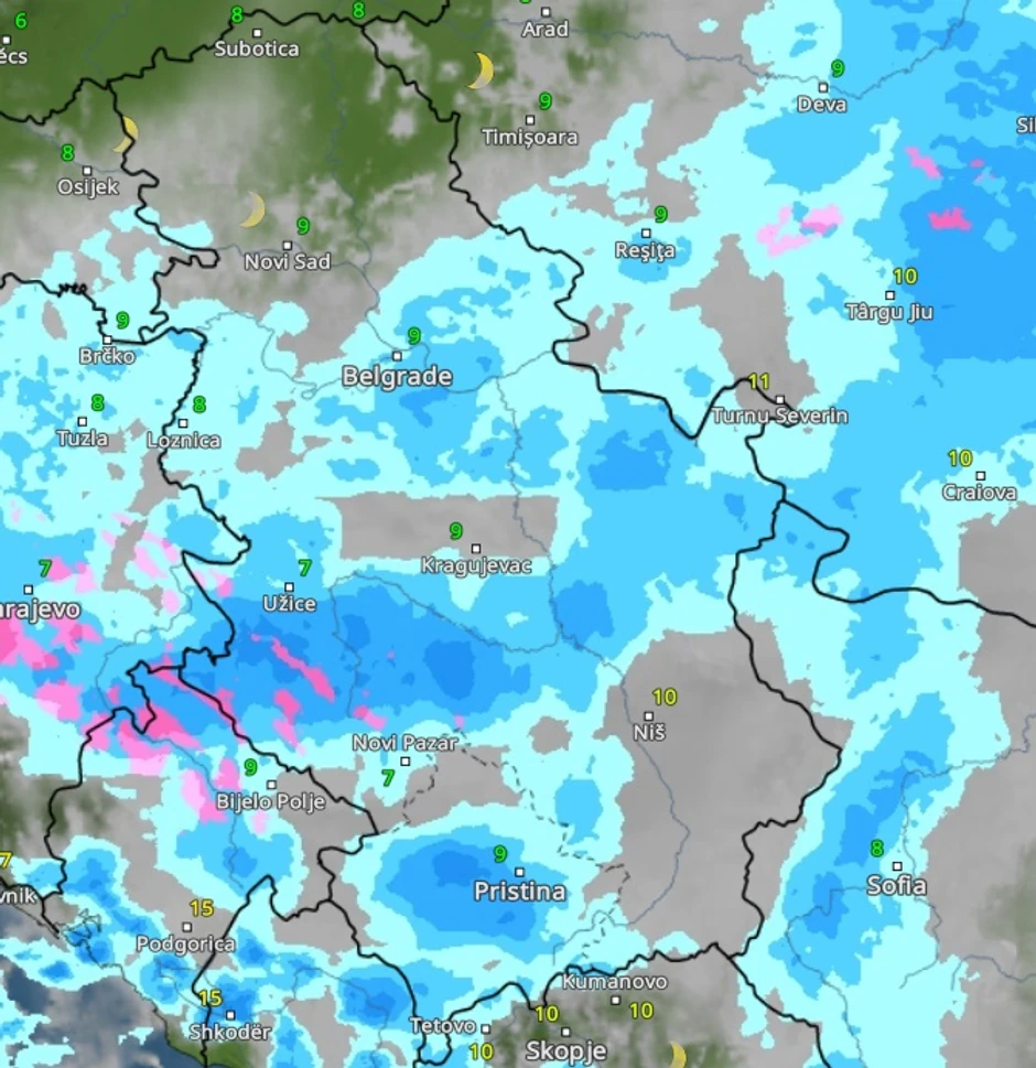 Sneg i kiša u ponedeljak u 5 ujutru