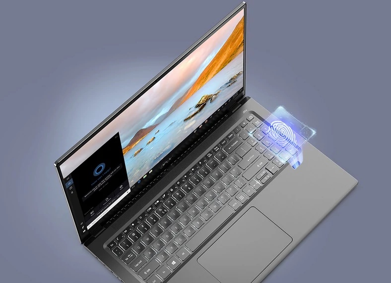 Czytnik linii papilarnych w laptopie Acer Swift 3 gwarantuje szybkie i bezpieczne logowanie do systemu
