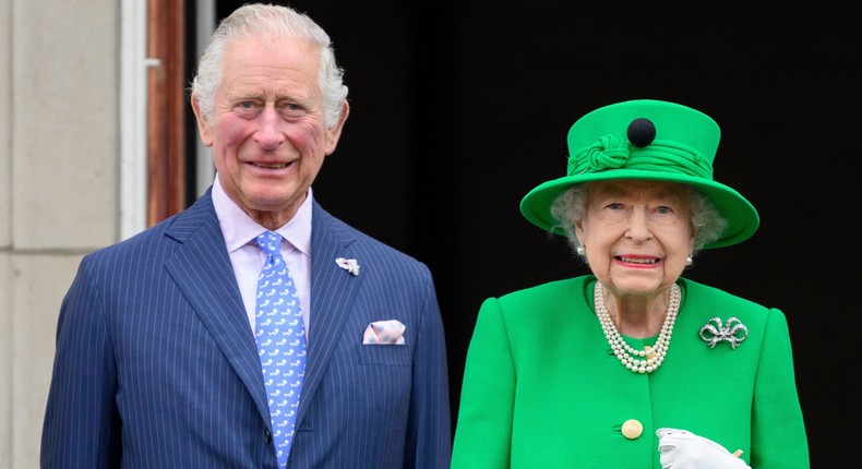 Queen Elizabeth and King Charles (then Prince Charles) at Platinum Jubilee celebrations in June 2022.Tim Rooke/Shutterstock