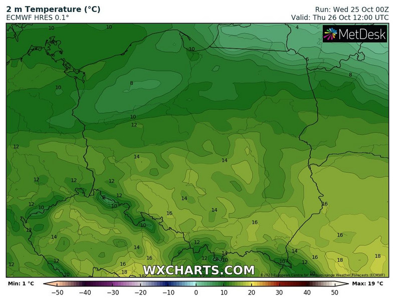 Temperatura podzieli Polskę na chłodną północ i ciepłe południe