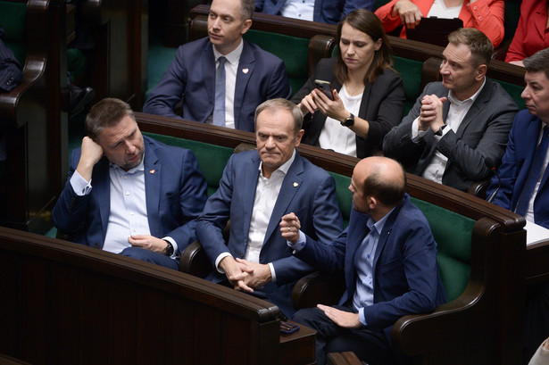 Donald Tusk, Marcin Kierwiński (L), Borys Budka (P)