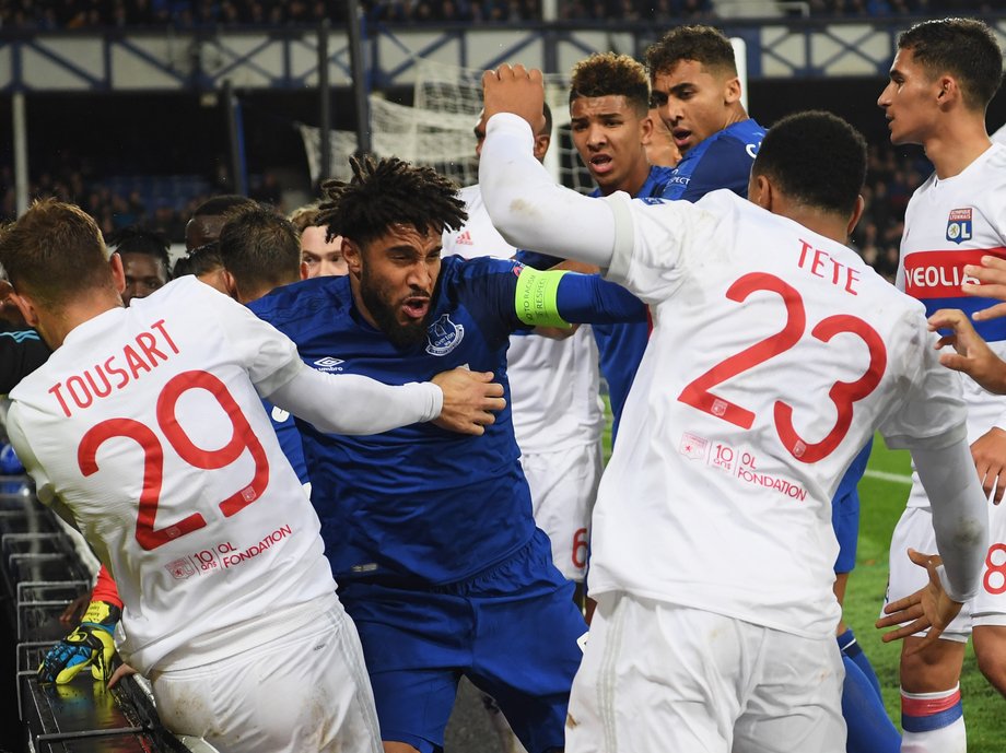 Ashley Williams appeared to be caught in the middle of a brawl.