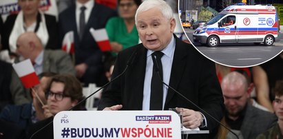 Przykre sceny przed spotkaniem z Kaczyńskim w Opocznie. Interweniowała załoga karetki