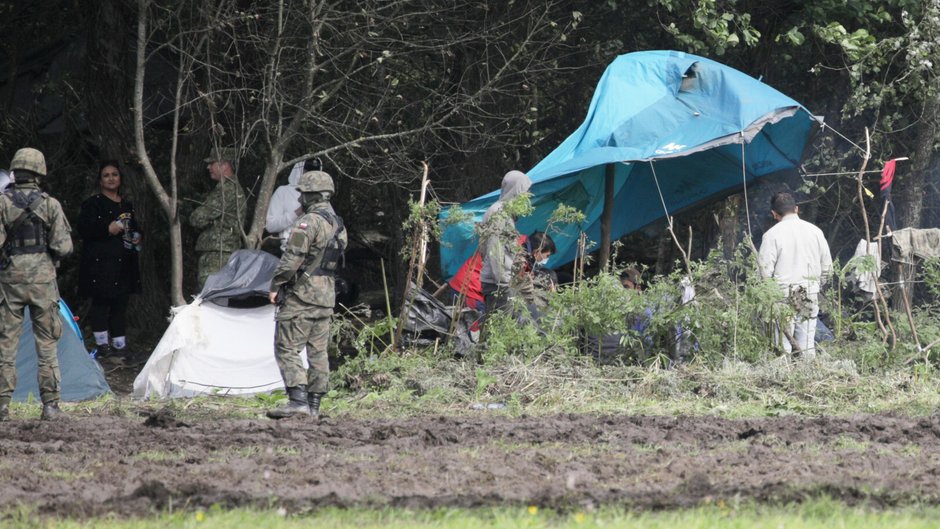 Obozowisko migrantów na granicy polsko-białoruskiej, 01.09.2021 r.