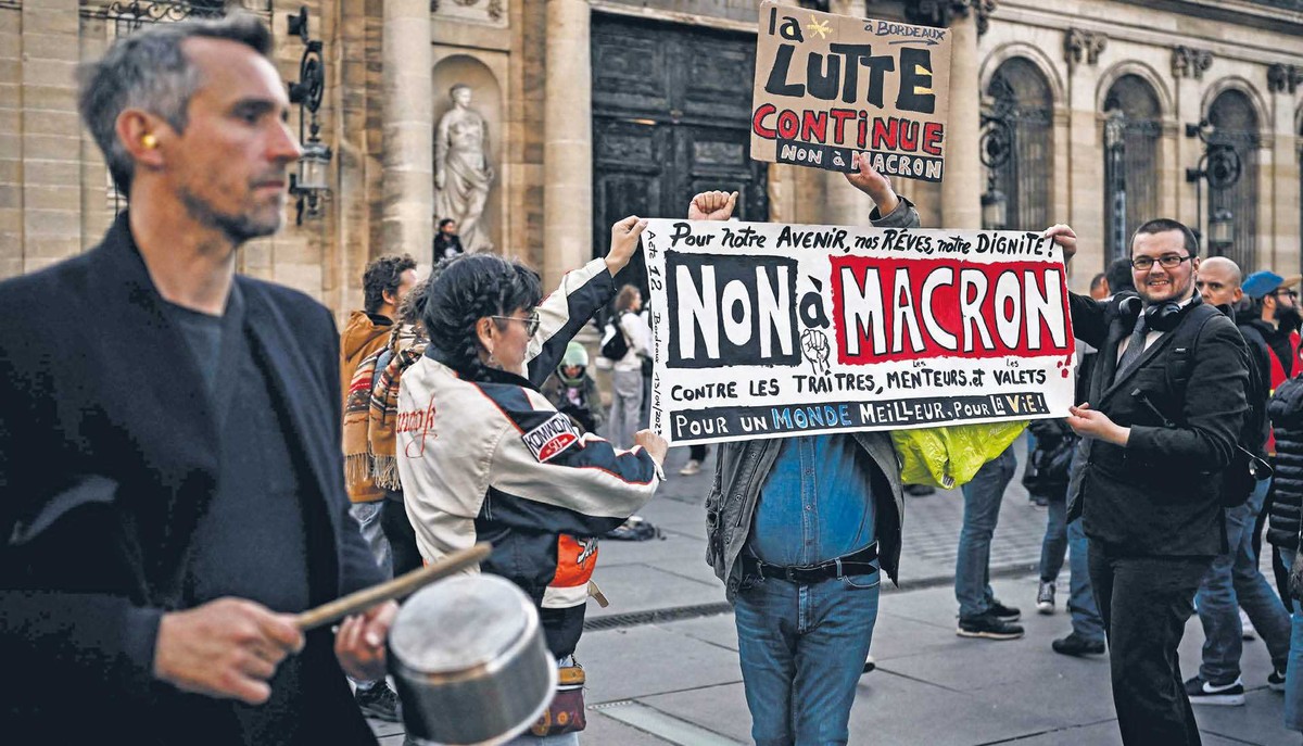 Protesty przeciwko polityce prezydenta Emmanuela Macrona. Bordeaux, 17 kwietnia 2023 r.