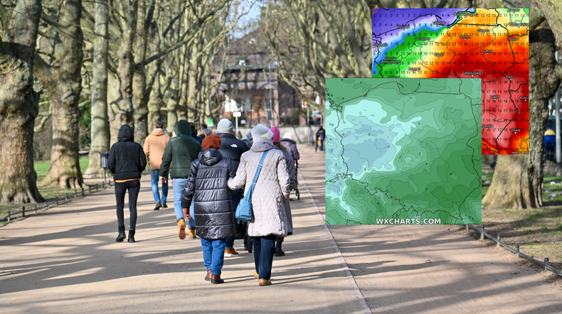 Od przymrozków po niemal 20 st. C. To będzie zróżnicowany tydzień w pogodzie. (screeny: kachelmanwetter.com/wxcharts.com)