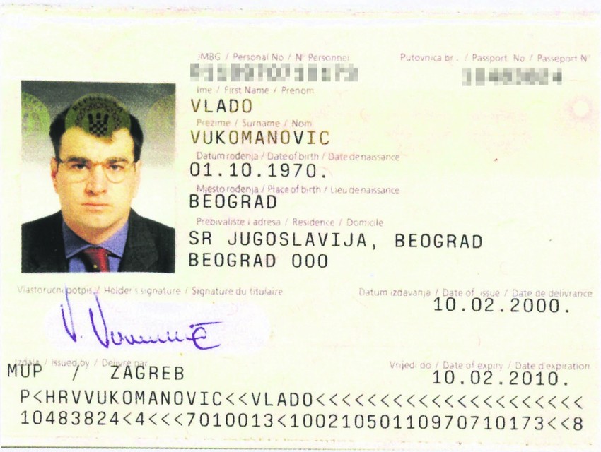 Falsifikovani pasoš Milorada Ulemeka Legije