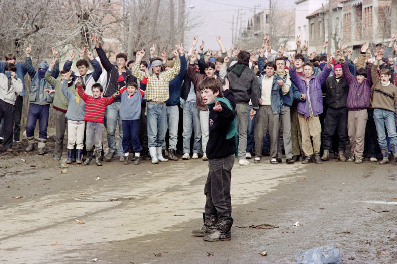 Albańscy demonstranci. 31 stycznia 1990 r.