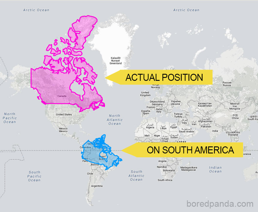 A tak wyglądałaby Kanada w Ameryce Południowej