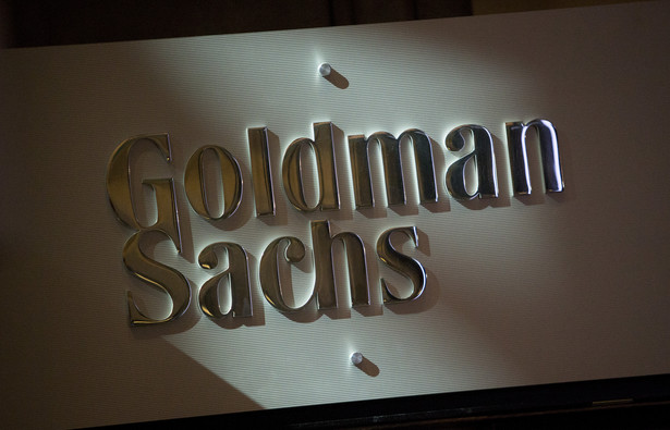 Logo Goldman Sachs w siedzibie nowojorskiej giełdy NYSE.