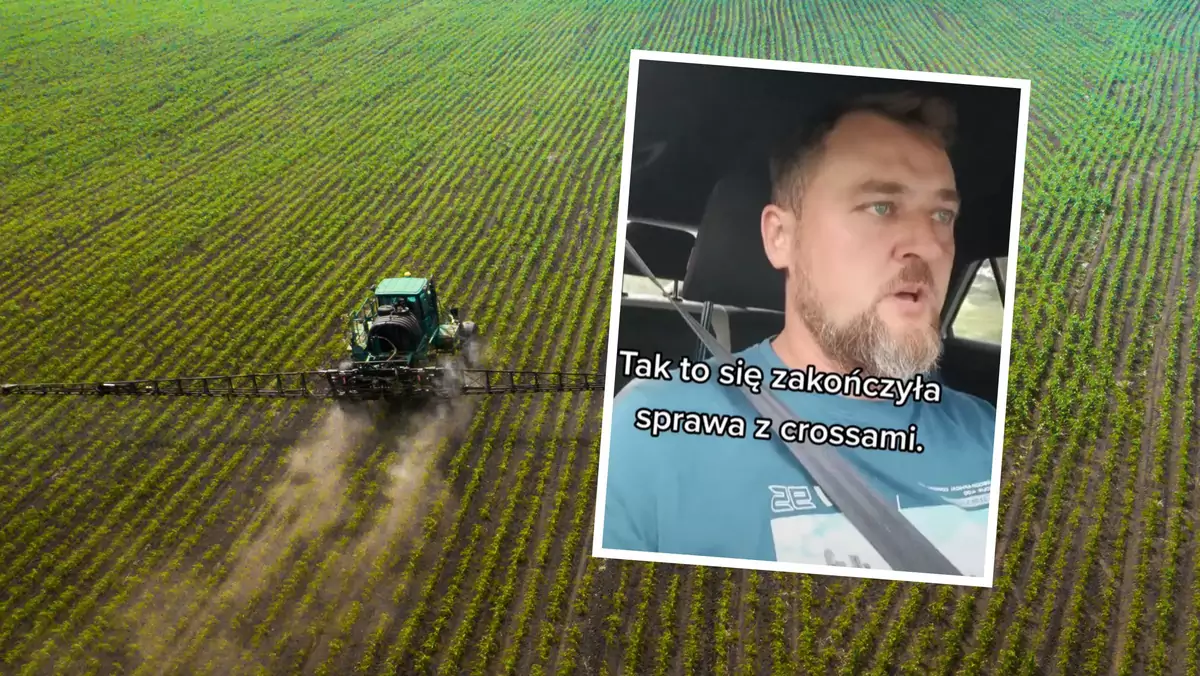 Crossowcy jeździli po jego obsianym polu. Znalazł na nich sposób (Screen: TikTok/@andrzej.urbanek)