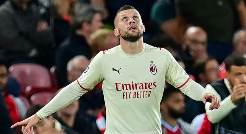 Ante Rebic put AC Milan ahead at Liverpool last time out Creator: Paul ELLIS