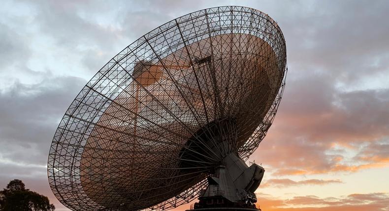 The radio telescope at the Parkes Observatory at sunset near the town of Parkes, Australia July 15, 2019.
