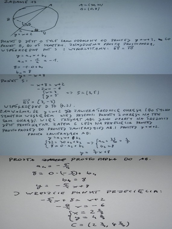 Matura 2016 - odpowiedź do zadania 13