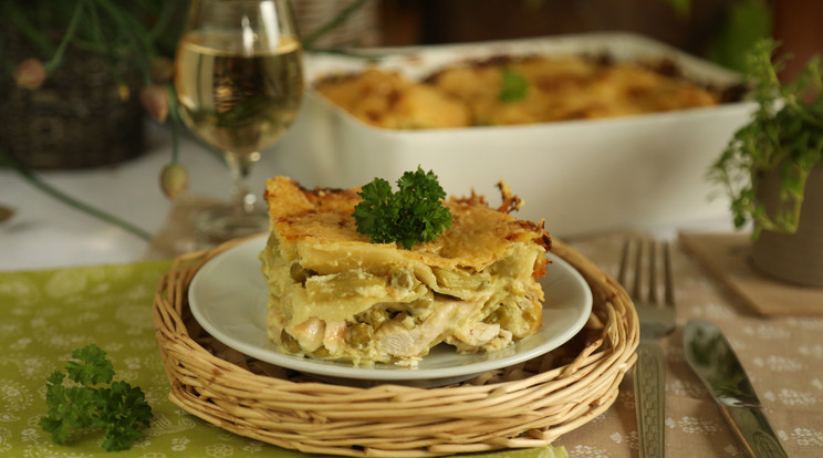 Csirkés zöld lasagne recept / Fotó: Nagy Anikó