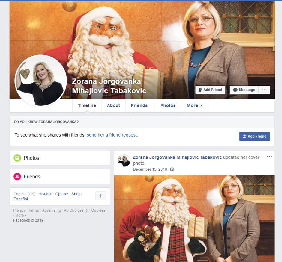 Zajednički lažni profil sa Jorgovankom Tabaković