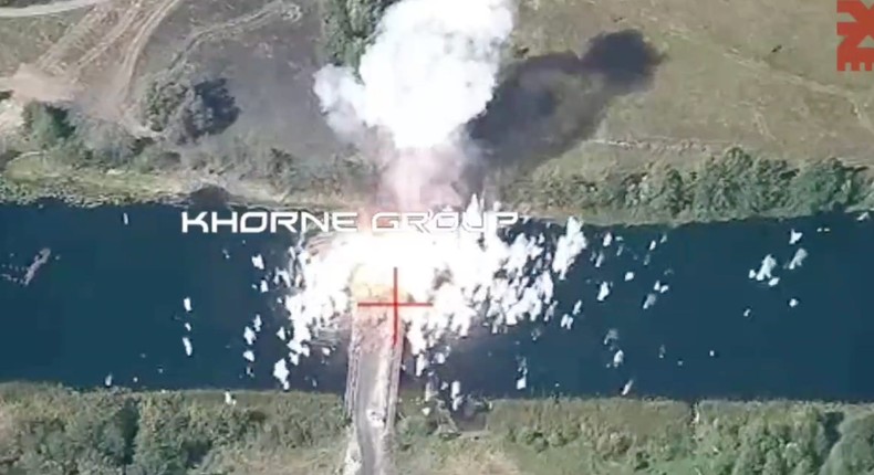 The first attack, a suspected HIMARS strike, was recorded by unmanned systems operated by the Khorne Group, a Ukrainian tactical drone unit.Khorne Group